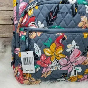 Vera Bradley Essential Laptop Backpack Coastal Paradise Gray NWOT Vera Bradley Backpack Gray Bags & Handbags for Women for  main image 4